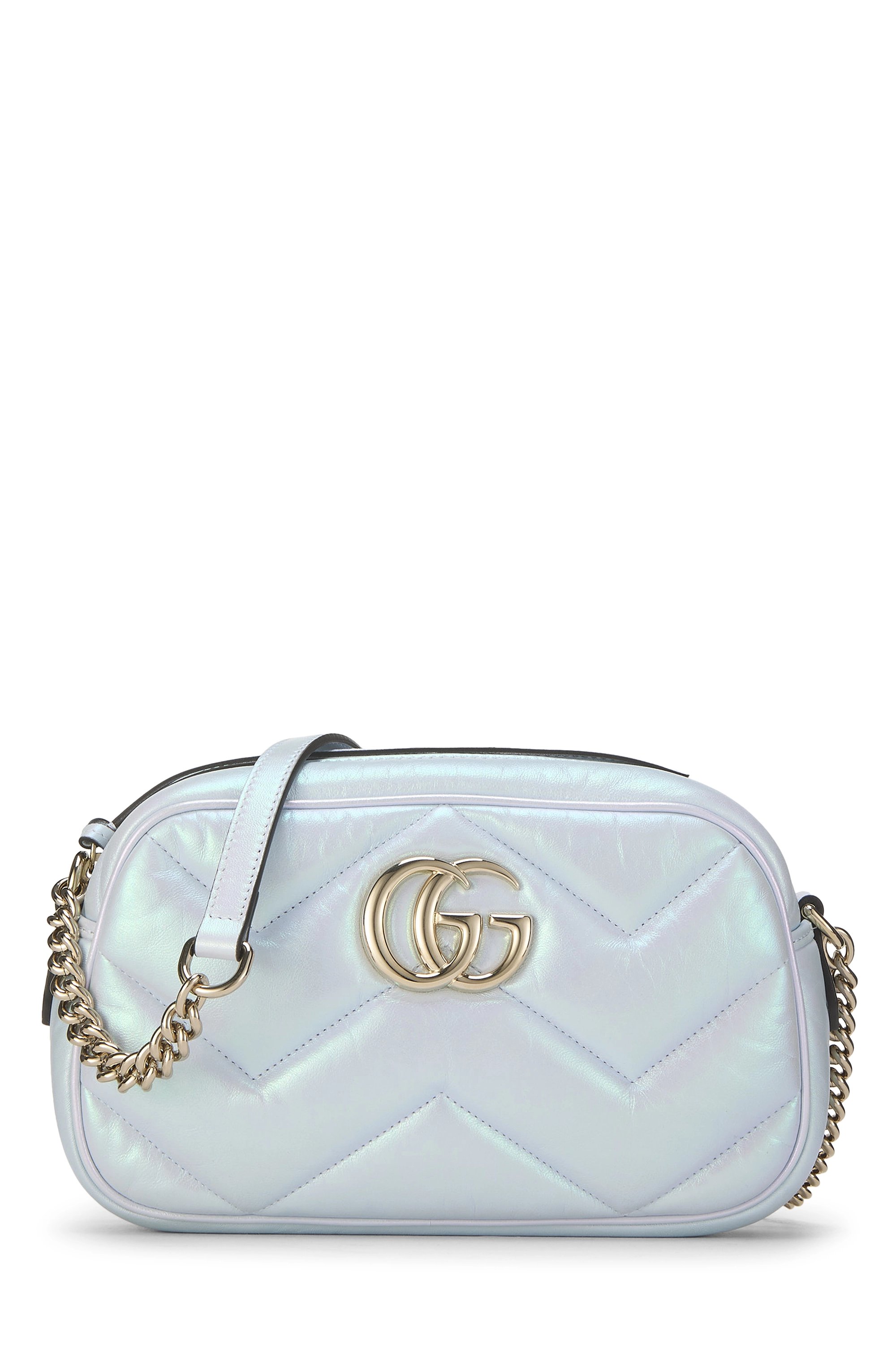 Green Iridescent Leather GG Marmont Crossbody Small