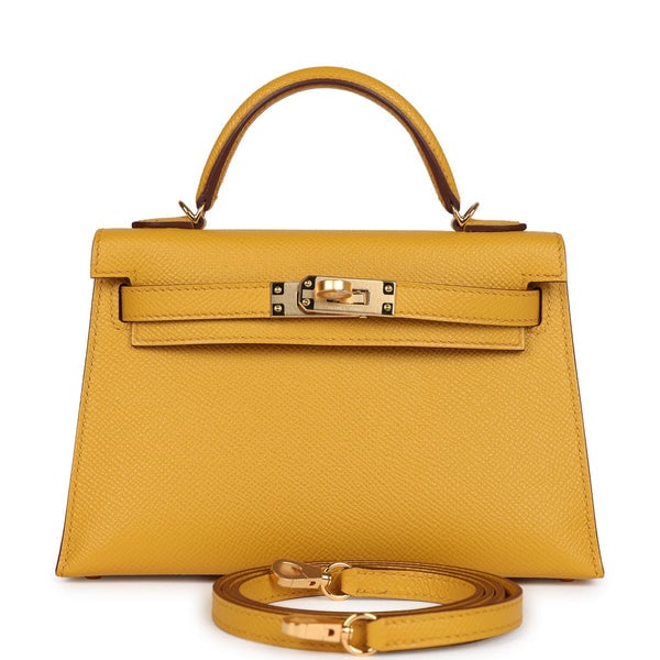Hermes Kelly Sellier 20 Jaune Ambre Epsom Gold Hardware