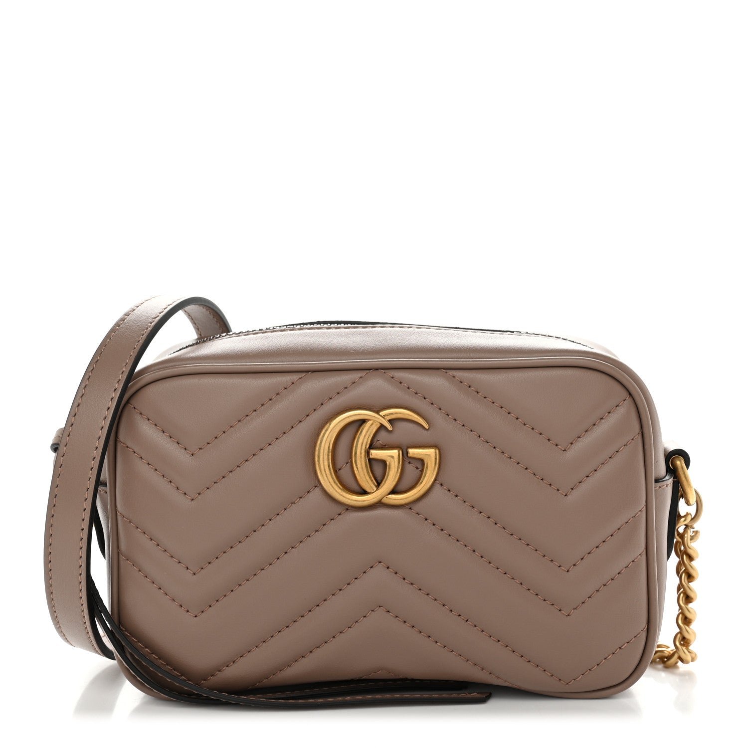 Gucci Calfskin Matelasse Mini GG Marmont Camera Bag Porcelain Rose