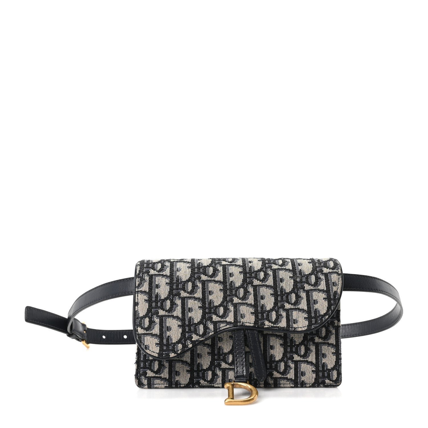 Christian Dior Oblique Saddle Belt Bag Blue