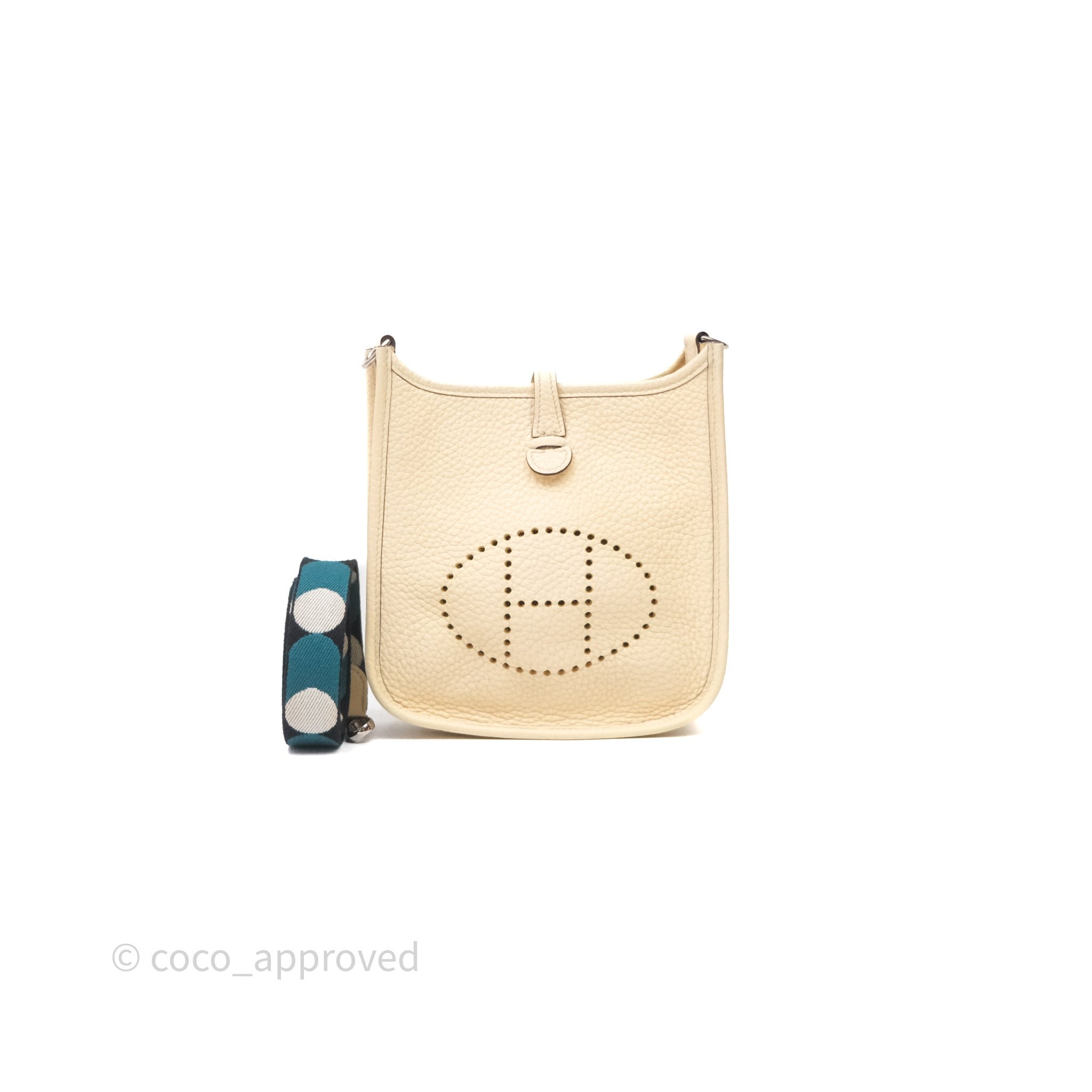 Hermès Mini Evelyne 16 Nata Clemence Black/Vert Bosphore Sangle Flipperball Palladium Hardware