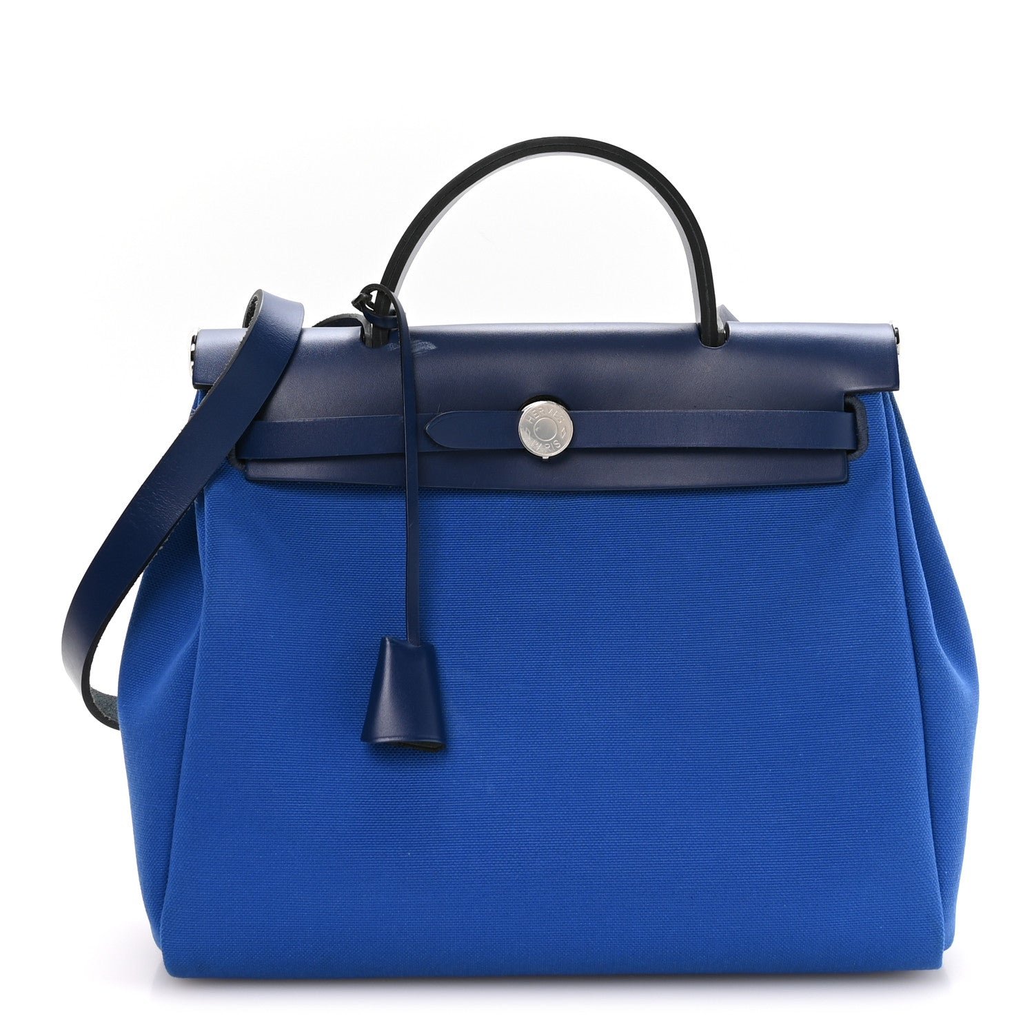 Hermes Toile Vache Hunter Herbag Zip Retourne 31 PM Bleu Electrique Bleu Indigo