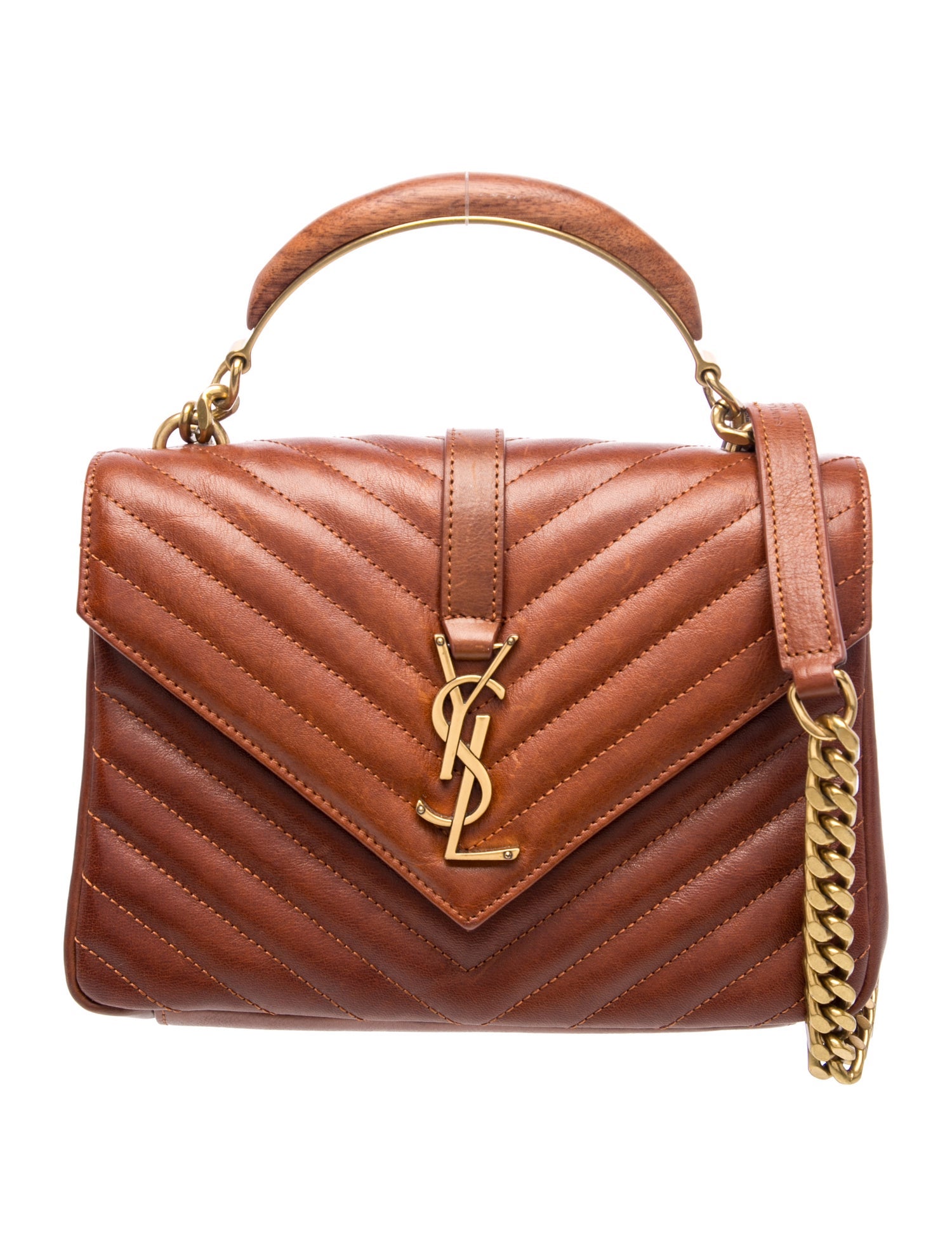 Saint Laurent Leather Top Handle Bag Medium