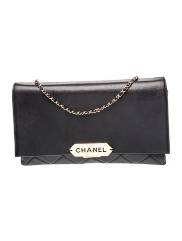 Quilted Retro Label Clutch