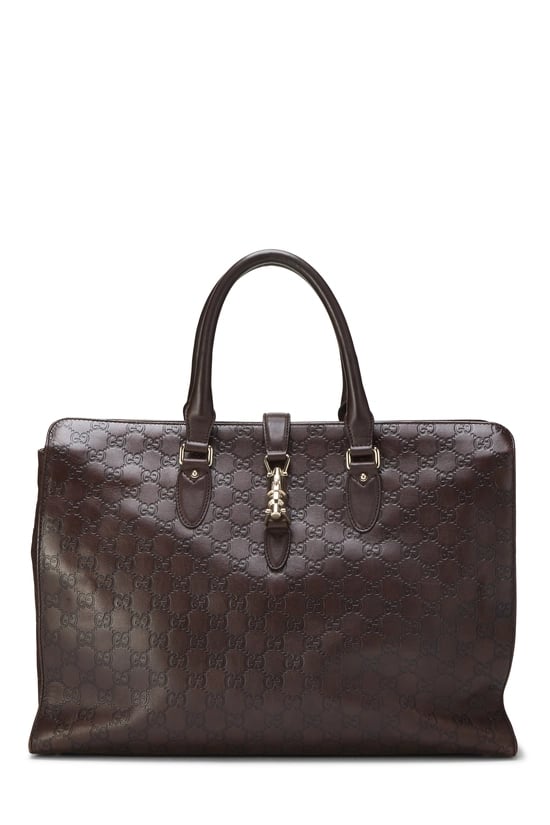 Brown Guccissima Jackie Tote Large