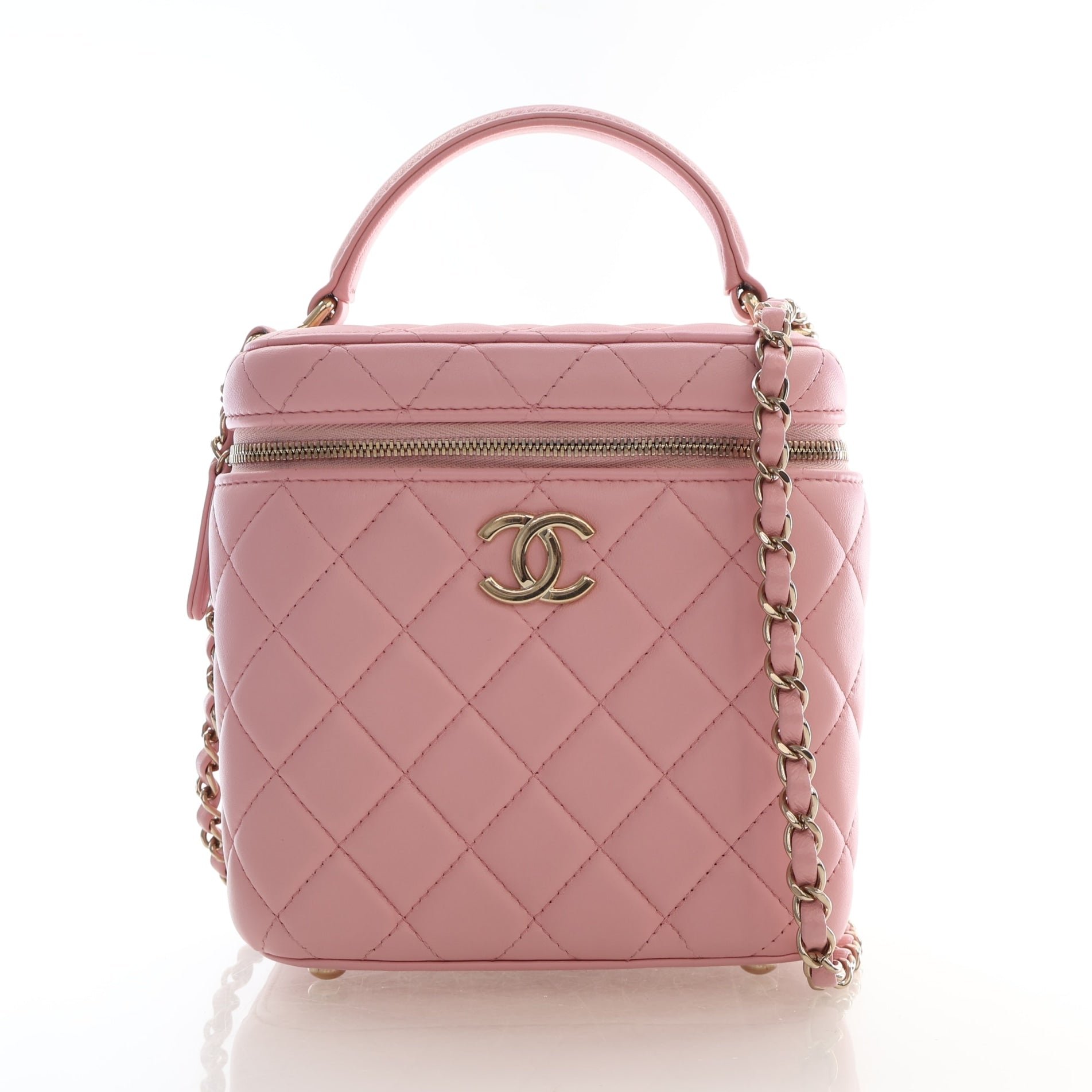 Chanel Lambskin Vanity Top Handle With Chain