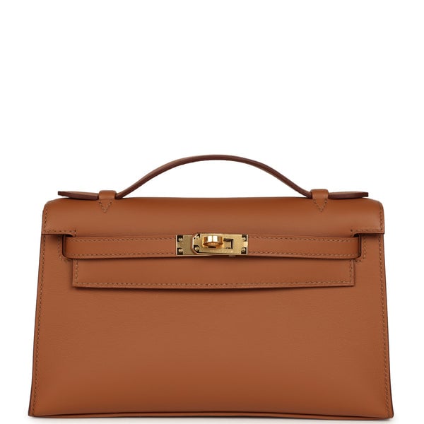 Hermes Special Order (HSS) Kelly Pochette Gold Swift Gold Hardware