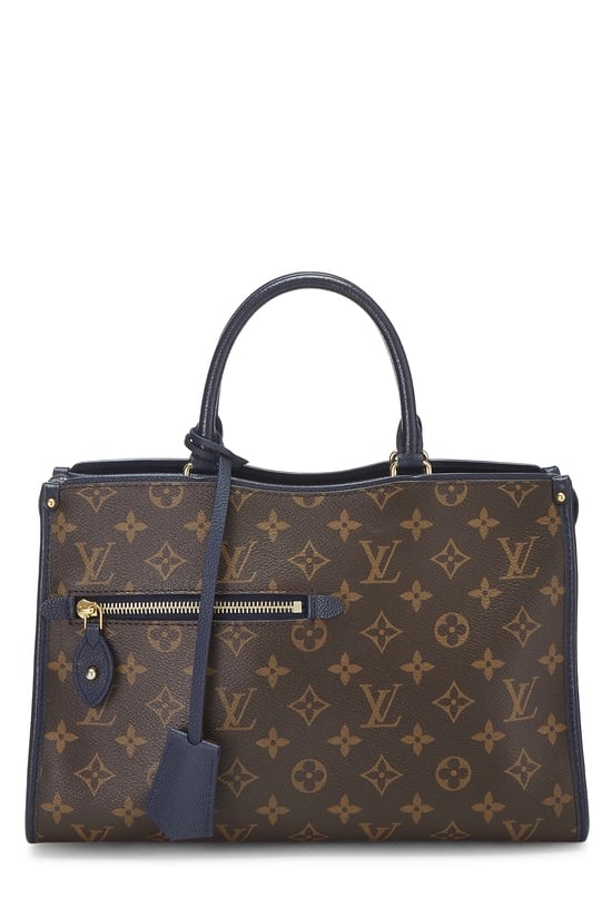 Navy Monogram Canvas Popincourt PM NM