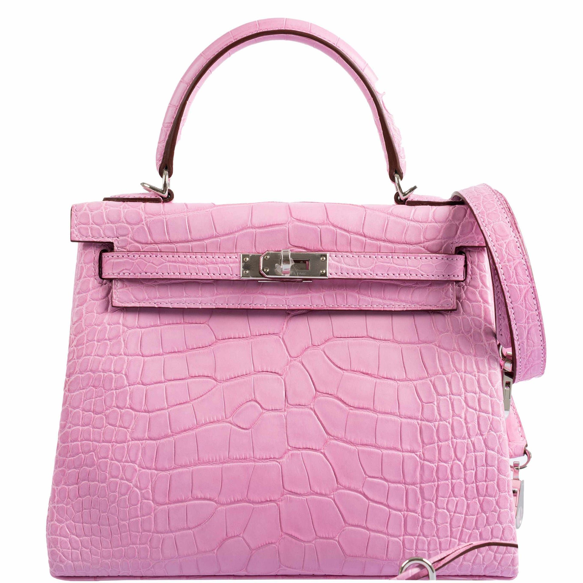 Hermes Hermès Kelly 25 Retourne 5P Bubblegum Pink Matte Alligator Palladium Hardware