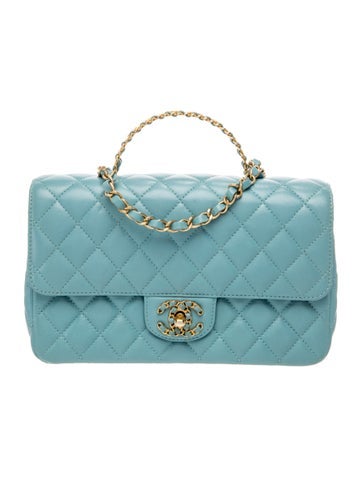 Small Strass On Top Handle Flap Bag