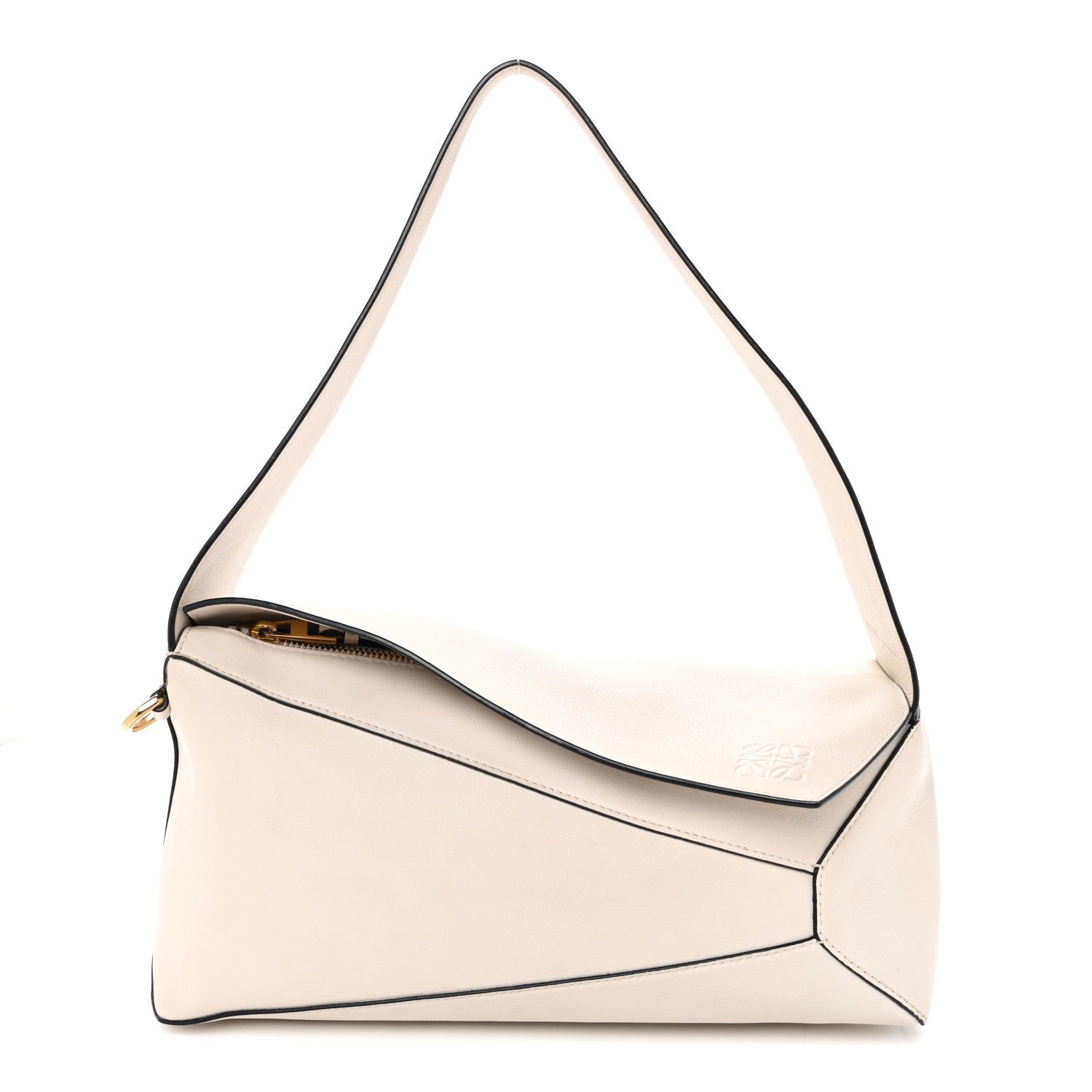 Loewe Loewe Calfskin Puzzle Hobo White