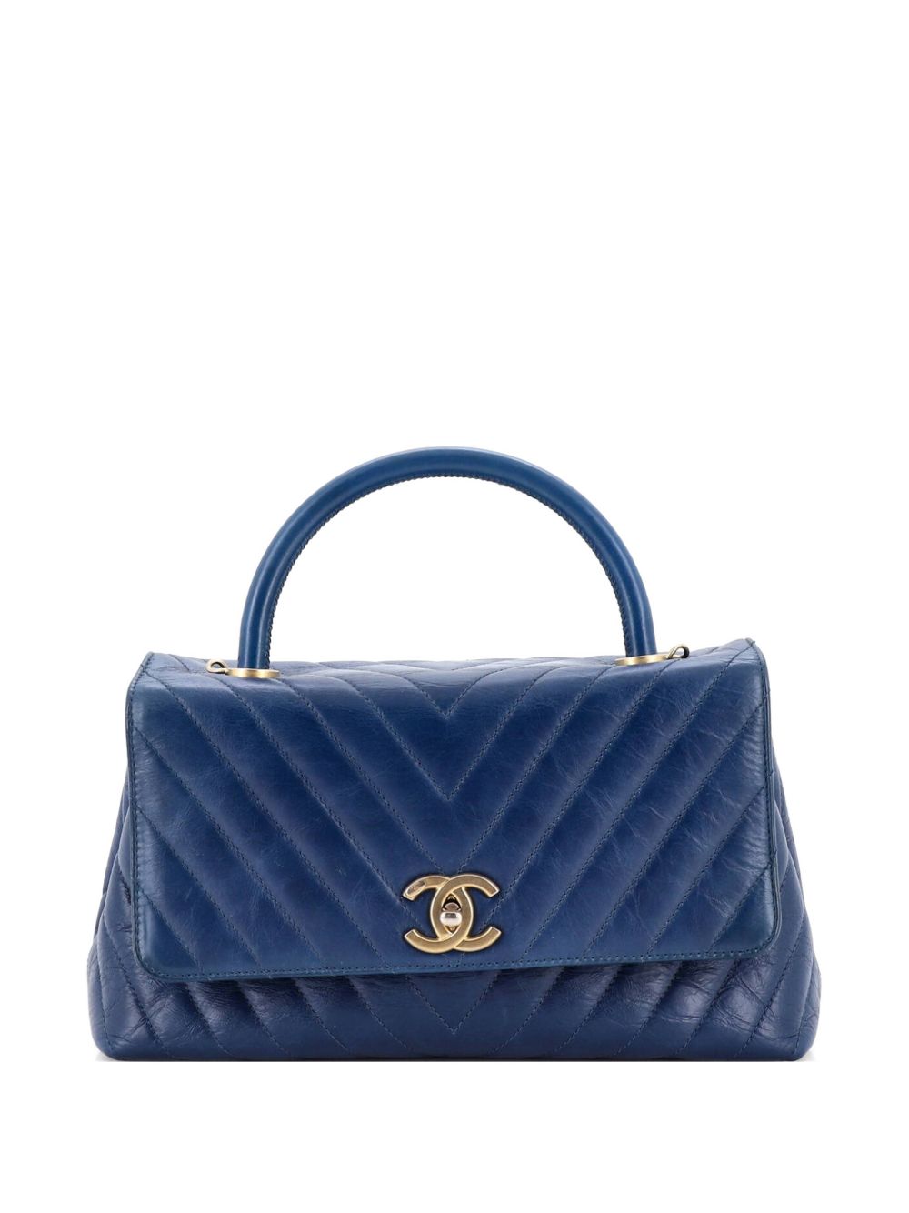 Coco Top Handle Bag Chevron Calfskin Small satchel