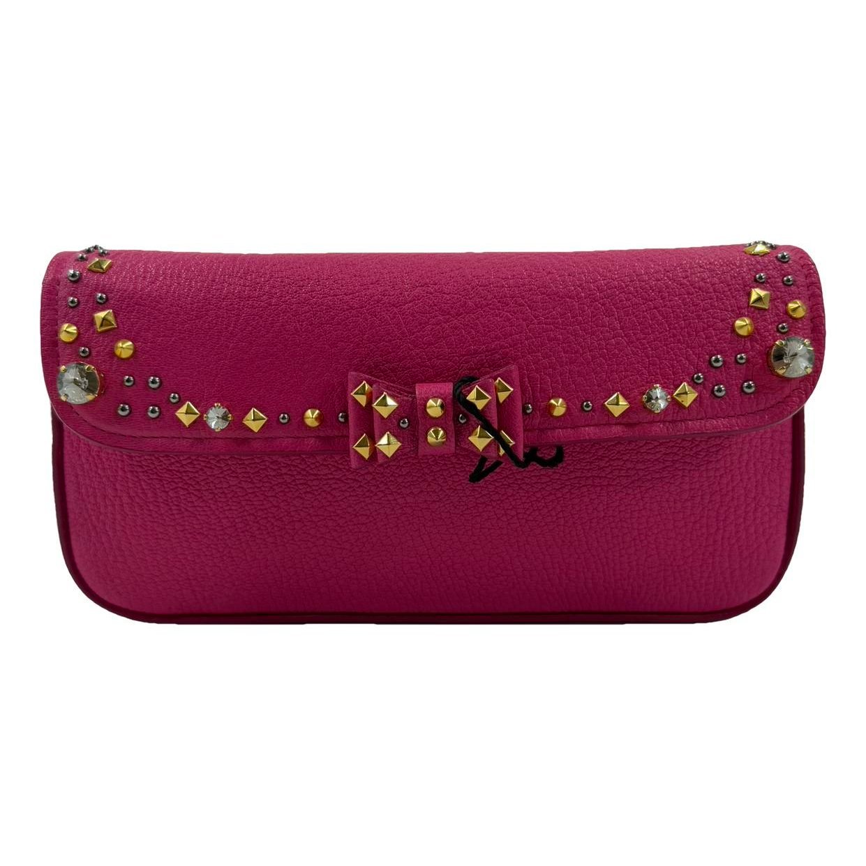 Leather clutch bag