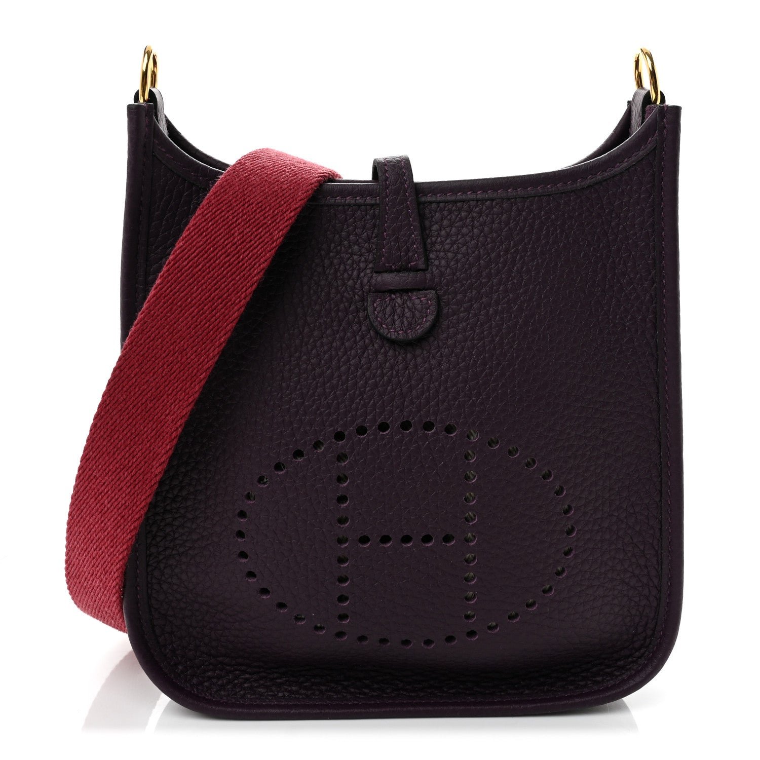 Hermes Taurillon Clemence Amazone Evelyne TPM  Cassis Rouge Grenat