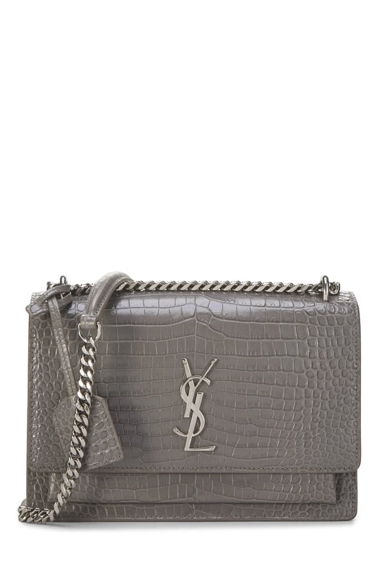 Grey Embossed Leather Sunset Medium