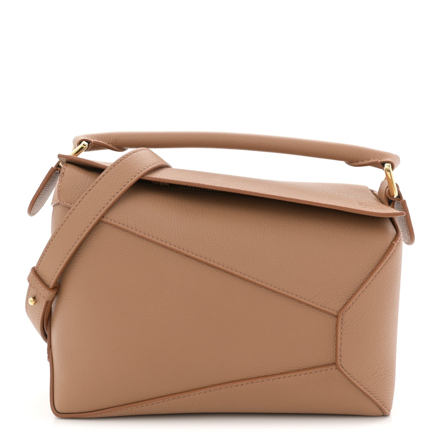 Loewe Grained Calfskin Small Puzzle Edge Bag Toffee