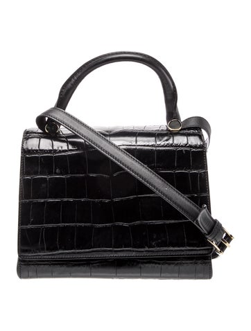 Max Mara Embossed Leather Top Handle Bag