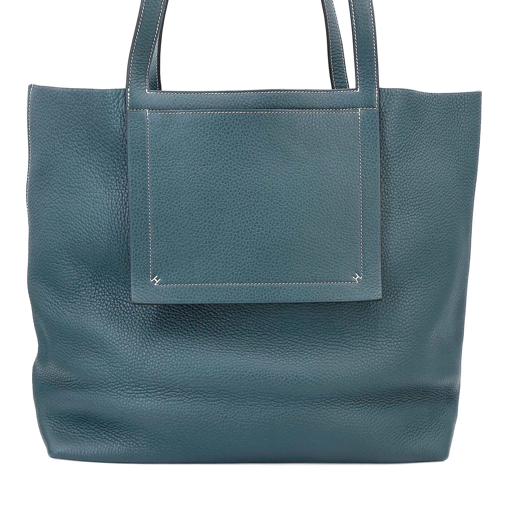 Very Good ( Rank A) HERMÈS Cabasellier 46 Vert Cypress (6O) Clemence Z (2021)