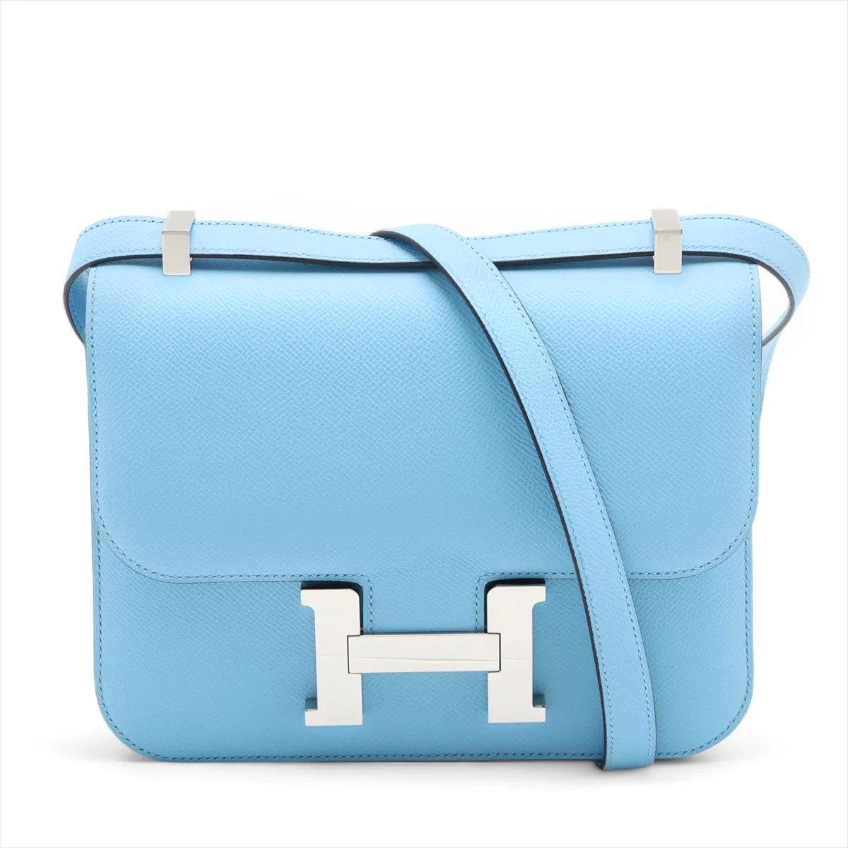 Hermès Constance 24 Miroir Veau Epsom Blue du nord Silver Metal Fittings