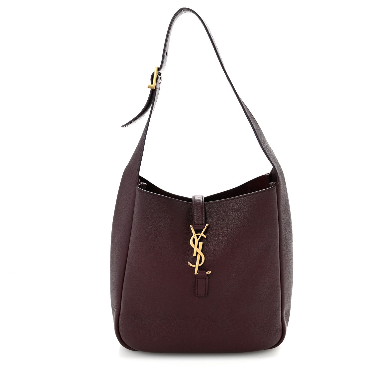 Saint Laurent Smooth Calfskin Small Le 5 A 7 Soft Hobo Rouge Legion