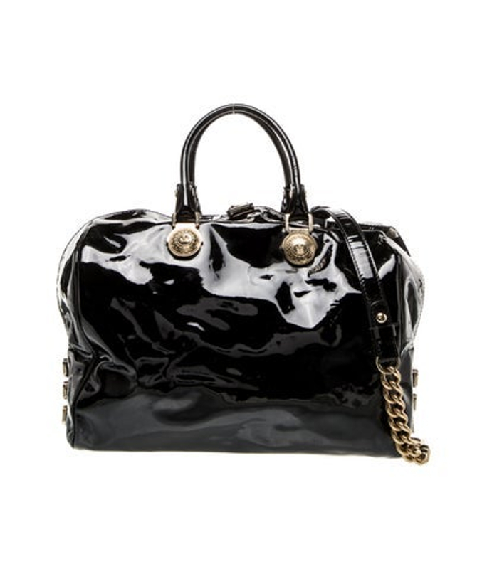 Versace Patent Leather Top Handle Bag