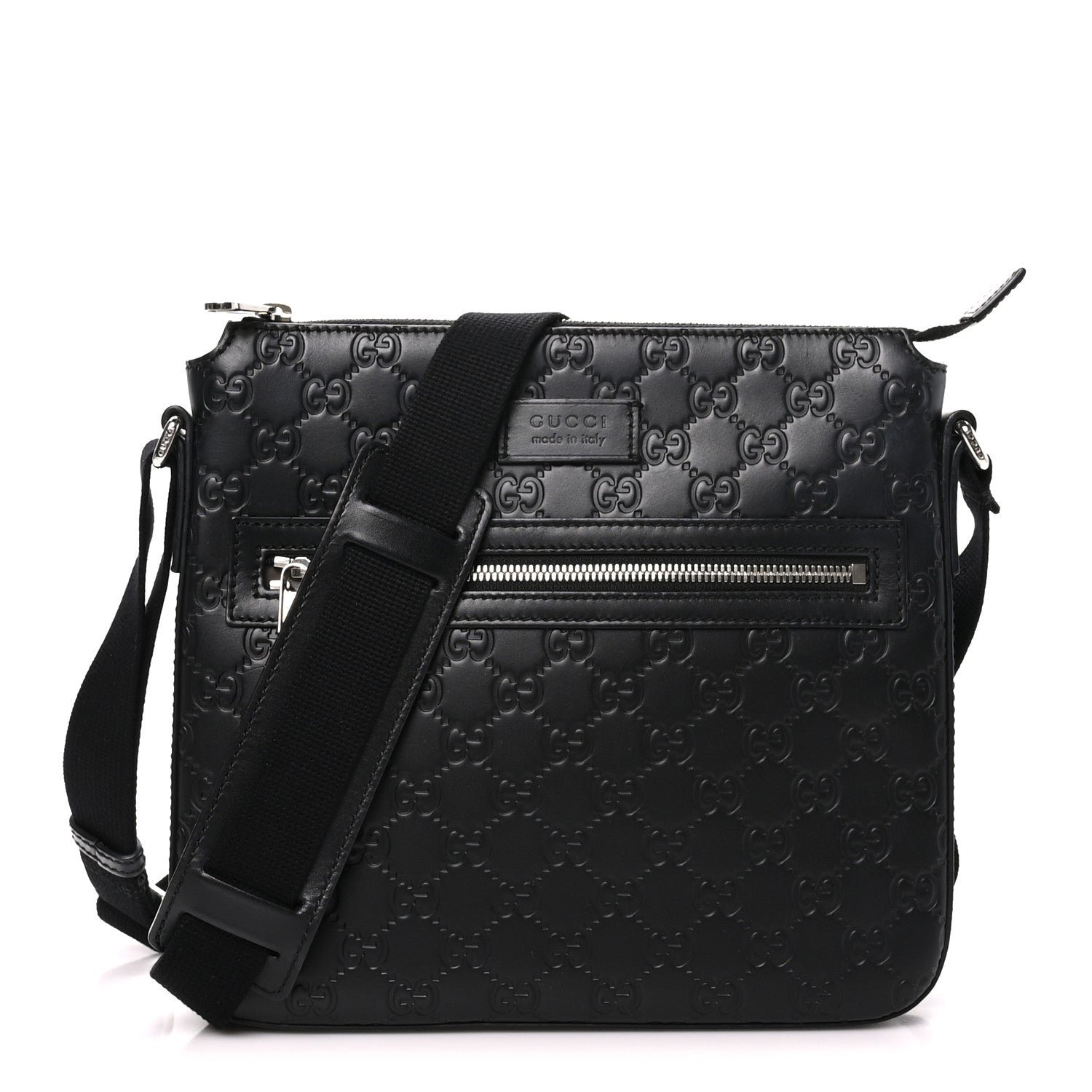 Gucci Guccissima Signature Small Messenger Bag Black