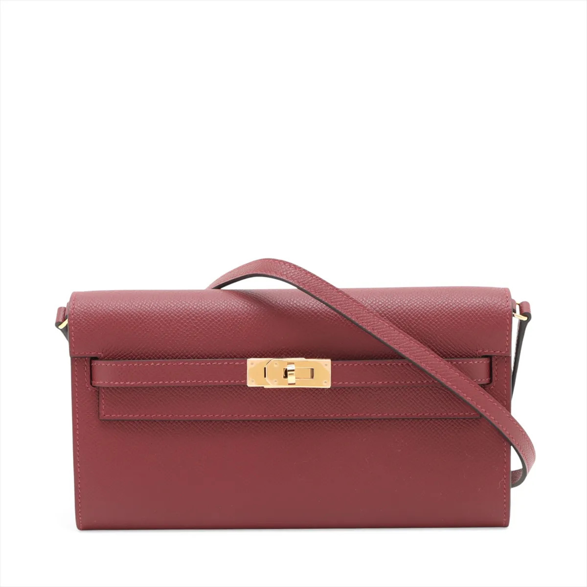 Hermès Kelly Wallet Long Togo Veau Epsom Rouge H Gold Metal Fittings