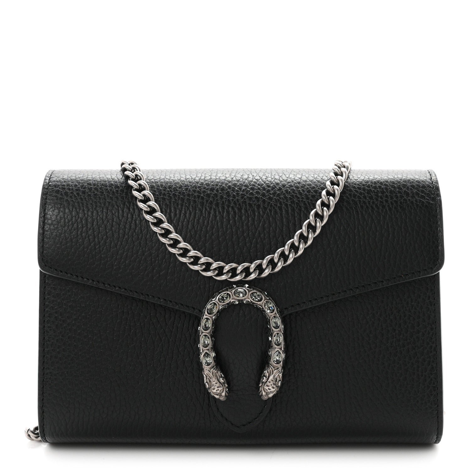 Calfskin Mini Dionysus Chain Wallet Black