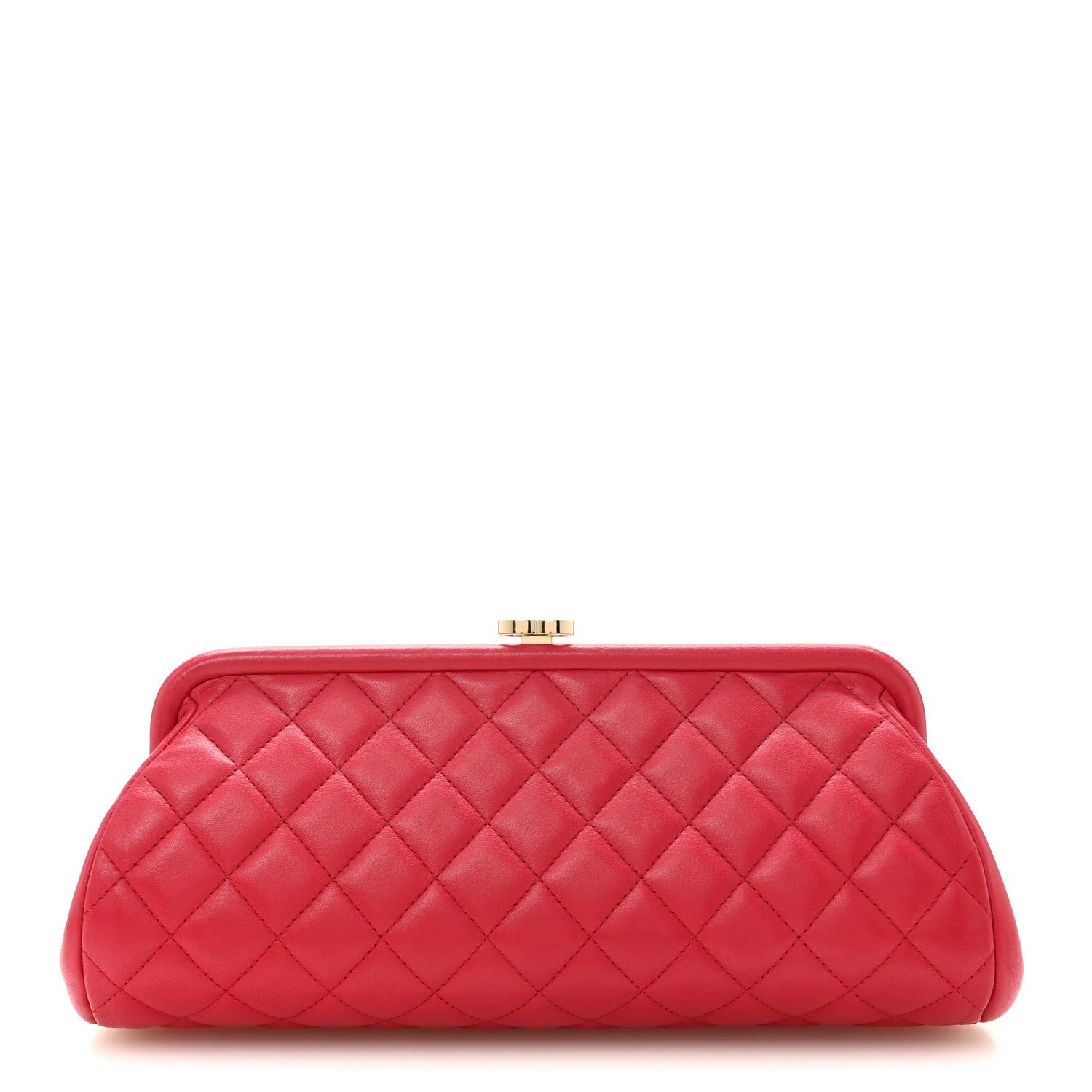 Chanel Lambskin Quilted Timeless Clutch Fuchsia