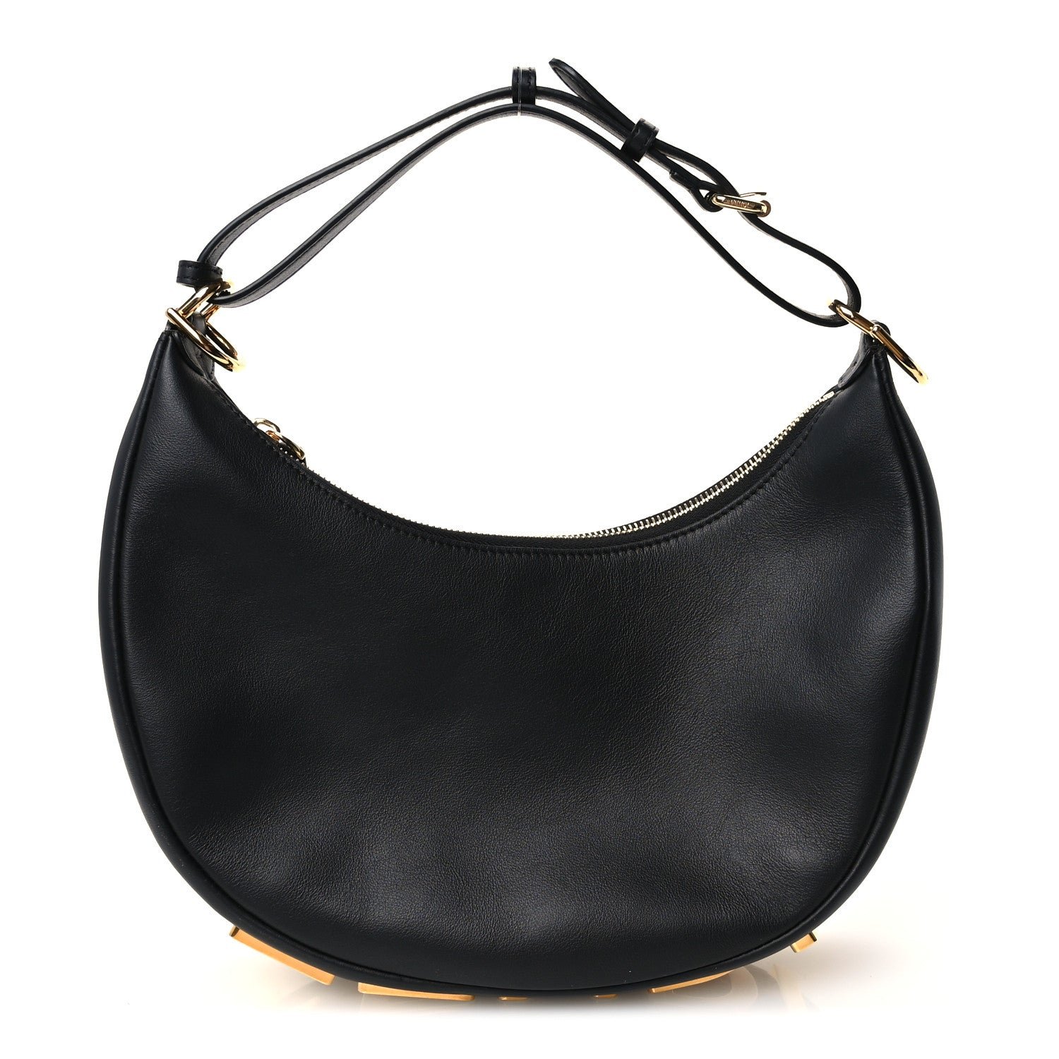 Fendi Vitello Grace Matte Small Fendigraphy Hobo Bag Black