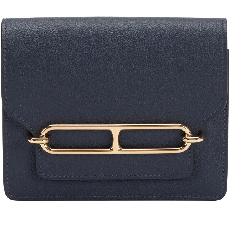 Hermes Bleu Nuit Evercolor Roulis Slim Wallet Permabrass Hardware, 2020