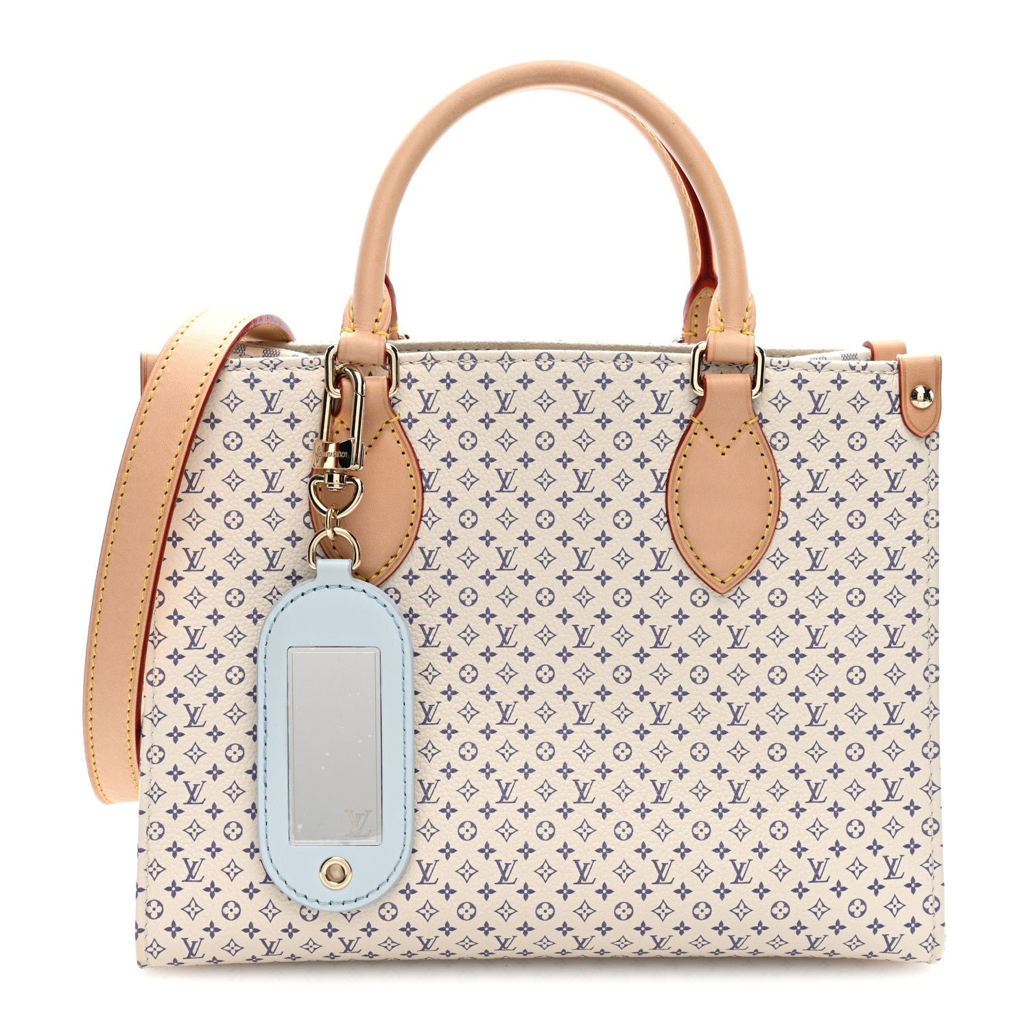 Louis Vuitton Monogram Damier Calfskin Romance Onthego PM Azure Blue Sand