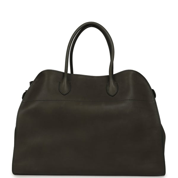 The Row Soft Margaux 17 Bag Koala Grey Saddle Silver Hardware