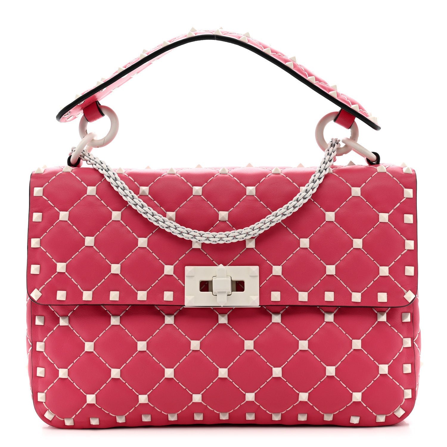 Valentino Garavani Lambskin Medium Free Rockstud Spike Shoulder Bag Shadow Pink