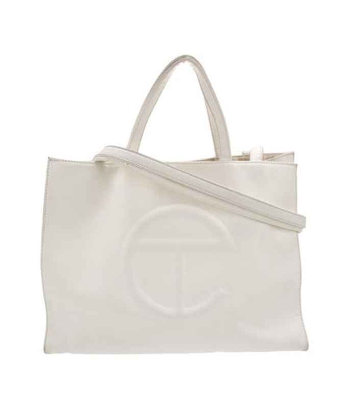 Telfar Vegan Leather Medium White Shopping Bag Medium