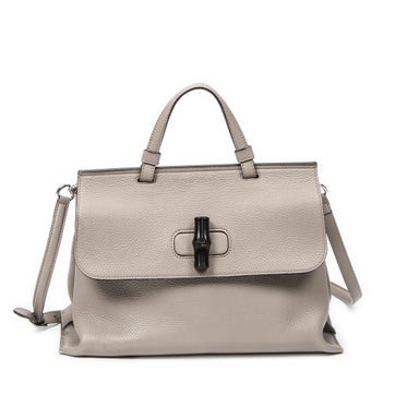 Leather Medium Bamboo Daily Top Handle