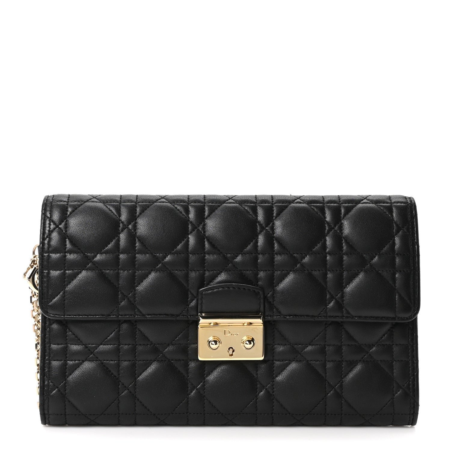 Christian Dior Lambskin Cannage Miss Dior Clutch Black
