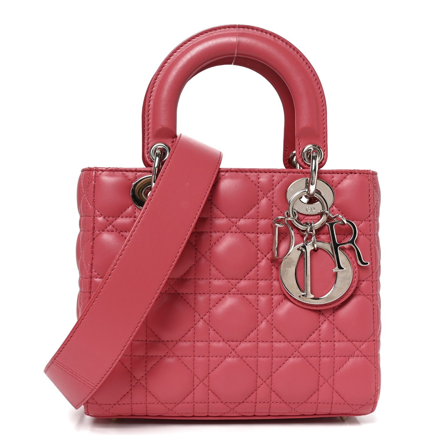 Christian Dior Lambskin Cannage Small My ABCDior Lady Dior Pink