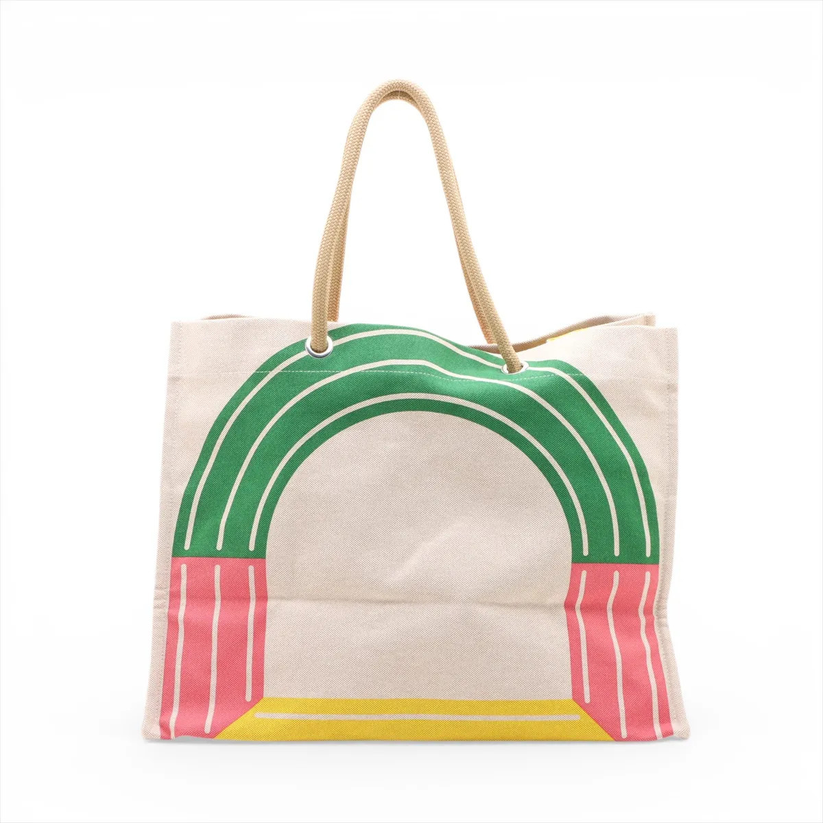 Hermès Beach Bag canvas Multicolor Silver Metal Fittings