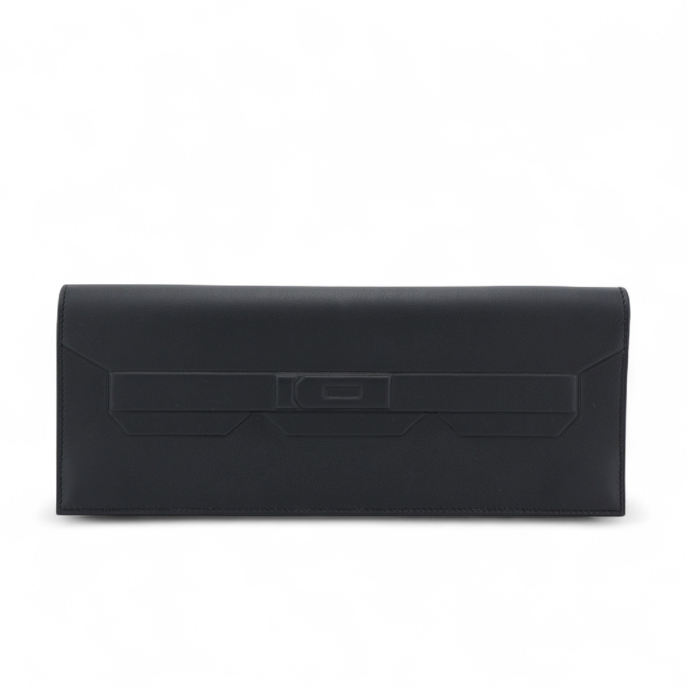 Hermes Unused ( Rank NS ) HERMÈS Limited Edition Pochette Birkin Shadow Noir (89) Swift U (2022)