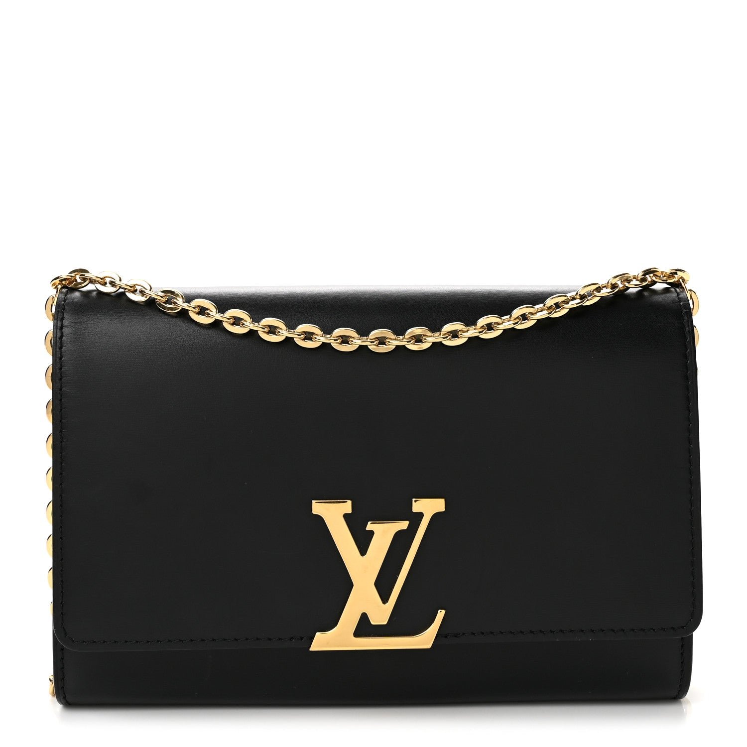 Louis Vuitton Calfskin Chain Louise GM Black