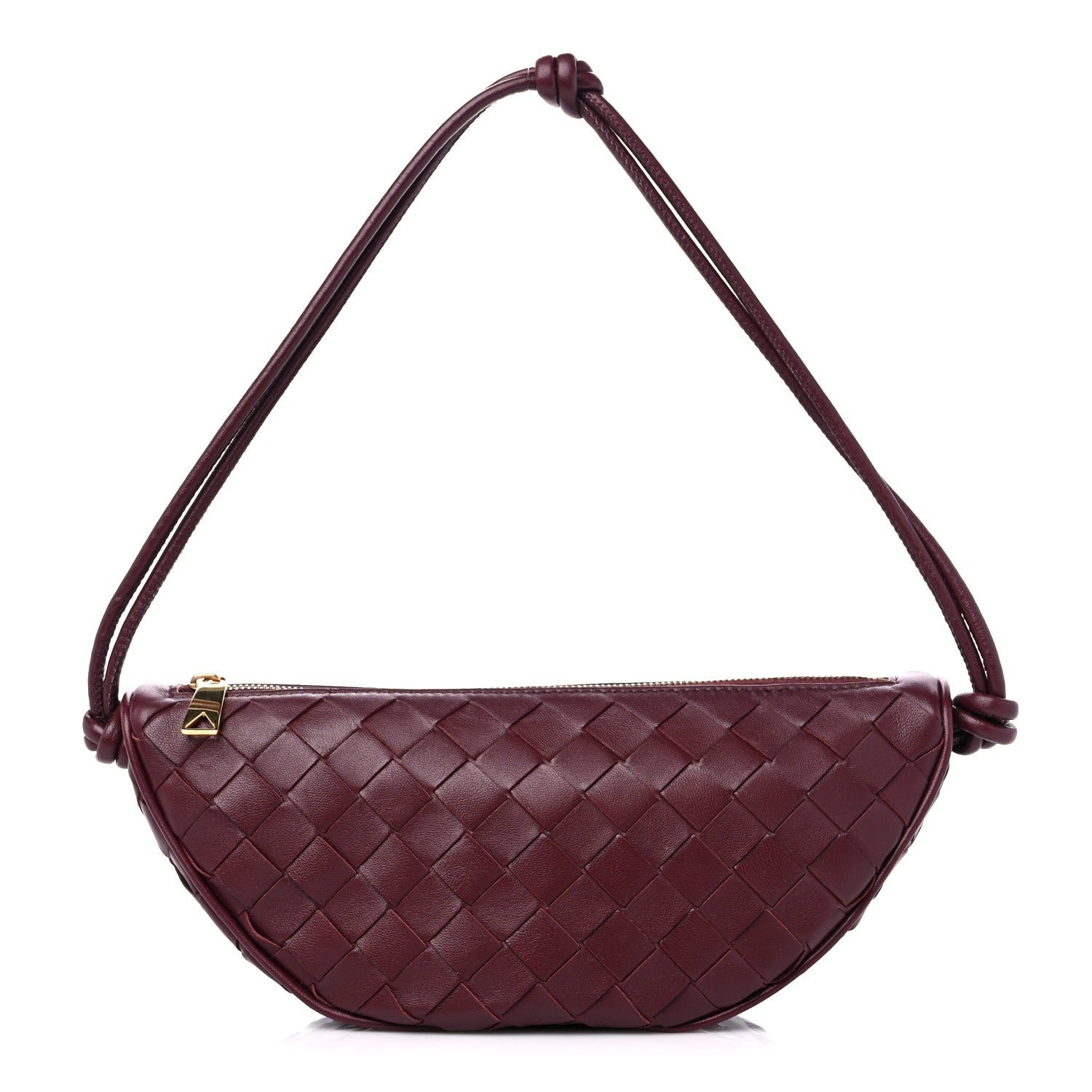 Bottega Veneta Nappa Intrecciato Half Moon Pouch On Strap Barolo
