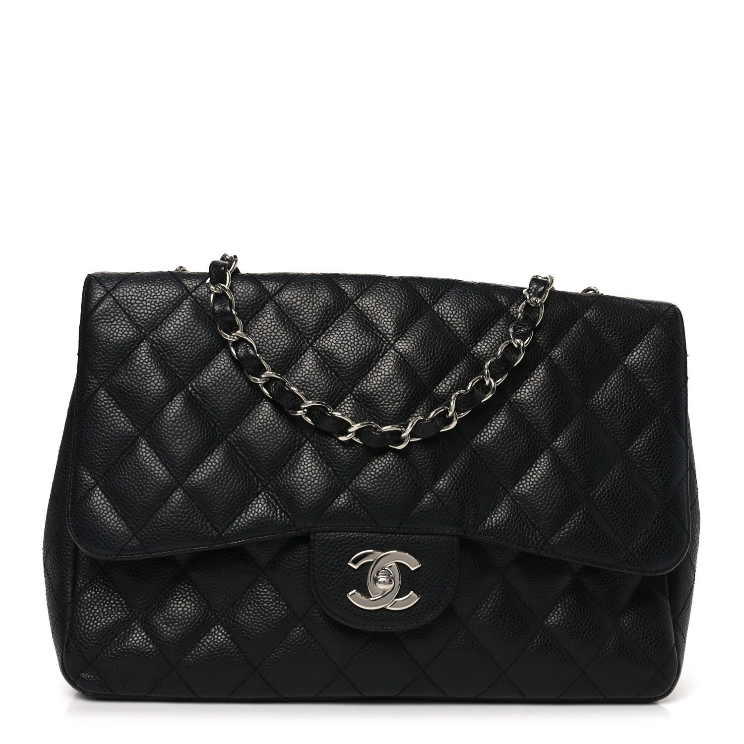 Chanel Caviar Quilted Jumbo Single Flap Black
