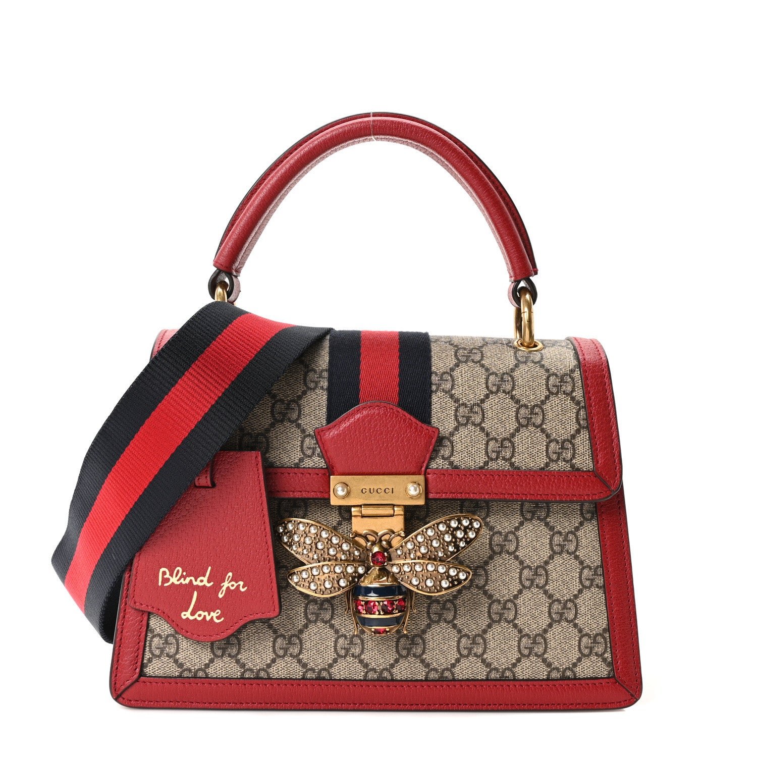 Gucci GG Supreme Monogram Small Queen Margaret Top Handle Bag Red