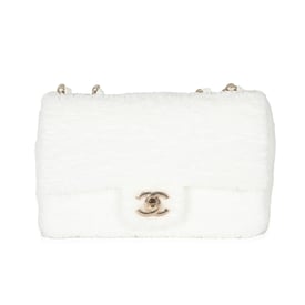 Chanel Chanel White Sequin Mini Single Flap Bag