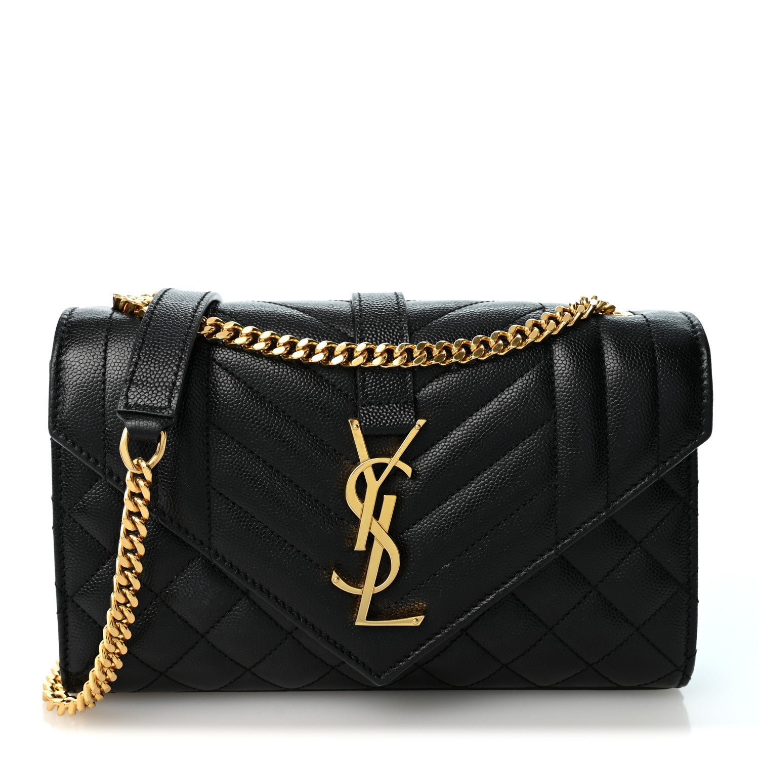 Saint Laurent Grain De Poudre Textured Mixed Matelasse Triquilt Small Monogram Satchel Black