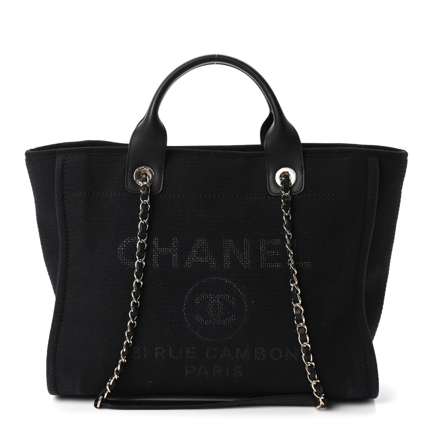 Chanel Mixed Fibers Small Deauville Tote Black