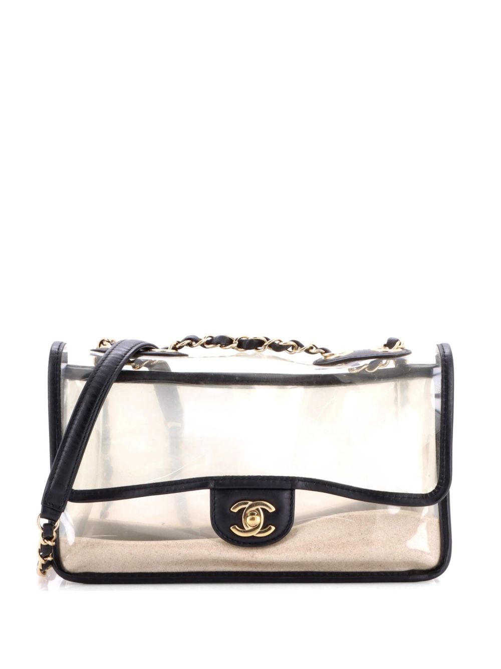 Sand By The Sea Flap Bag PVC with Lambskin Medium shoulder bag