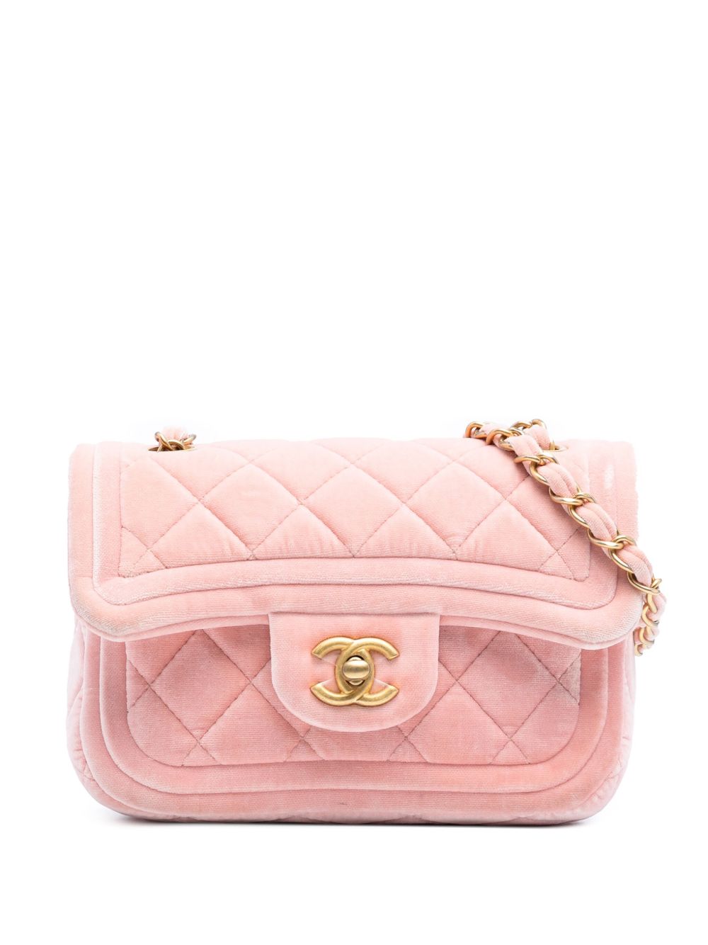 2021-2025 Mini Quilted Velvet Double Frame Flap crossbody bag
