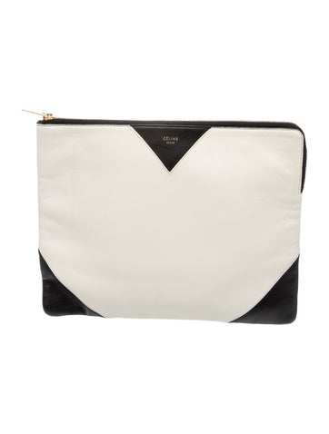 Leather Bi-Color Leather Coeur Clutch